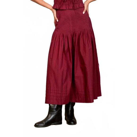 NEW CIAO LUCIA women's rosa pleat waist skirt in red - Picture 2 of 2